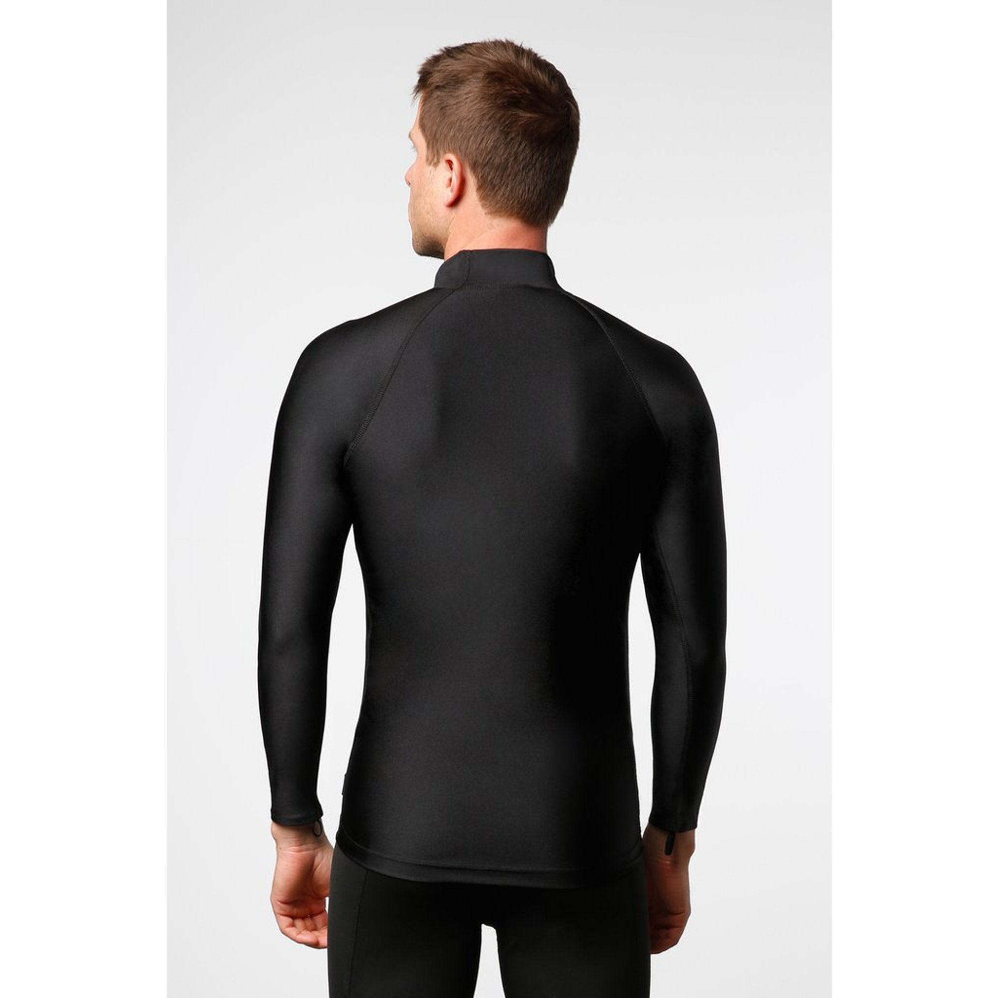 P356 Raglan Long Sleeve Vest With Fuzzy Collar & Front Zip (Unisex)-Top-wetsuit, diver, sharkskin, snorkeling gear, watersports equipment, diving fins, snorkeling mask, ocean reef, Garmin G1
