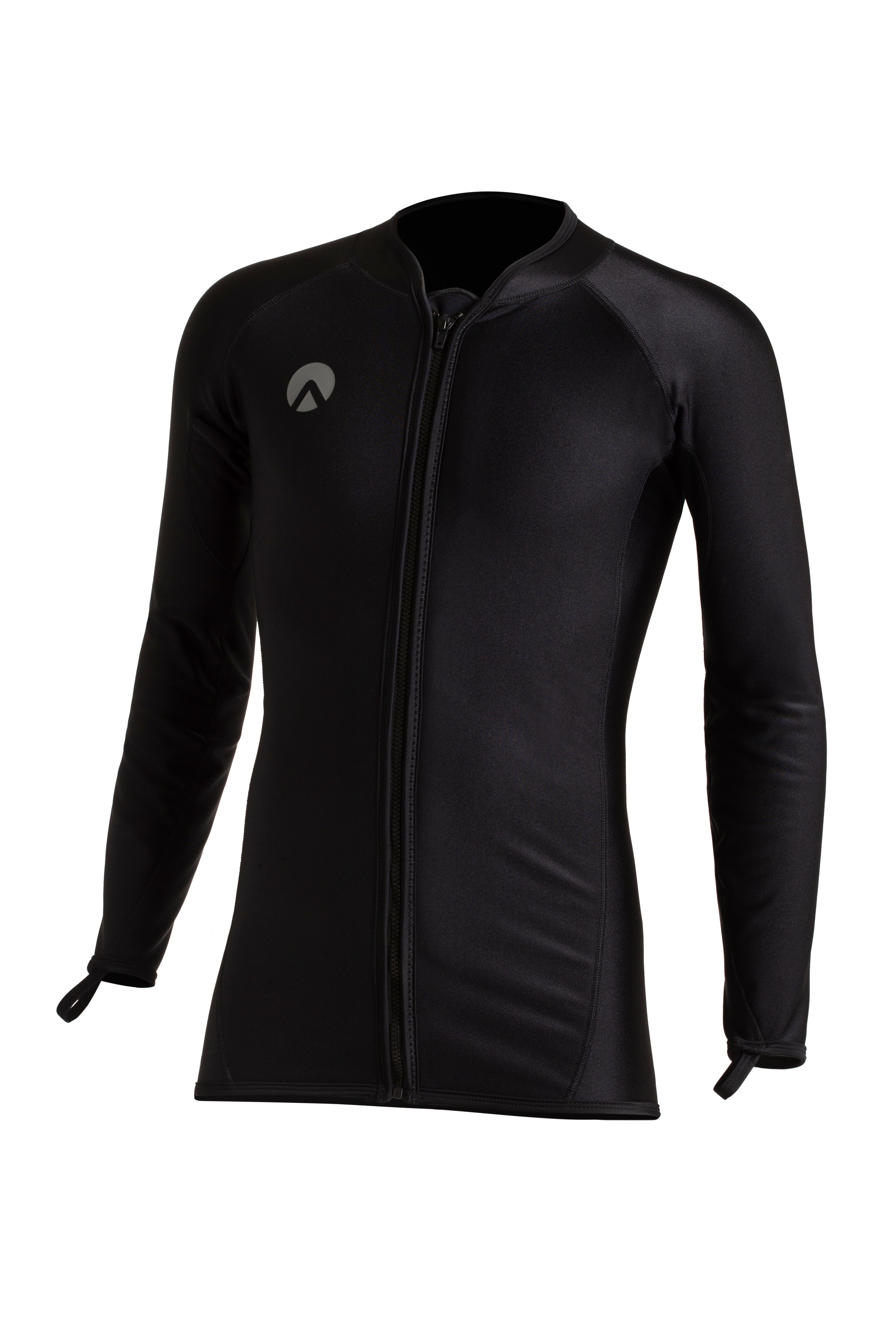 Chillproof Top Long Sleeves With Front Zip - Men's-Top-wetsuit, diver, sharkskin, snorkeling gear, watersports equipment, diving fins, snorkeling mask, ocean reef, Garmin G1