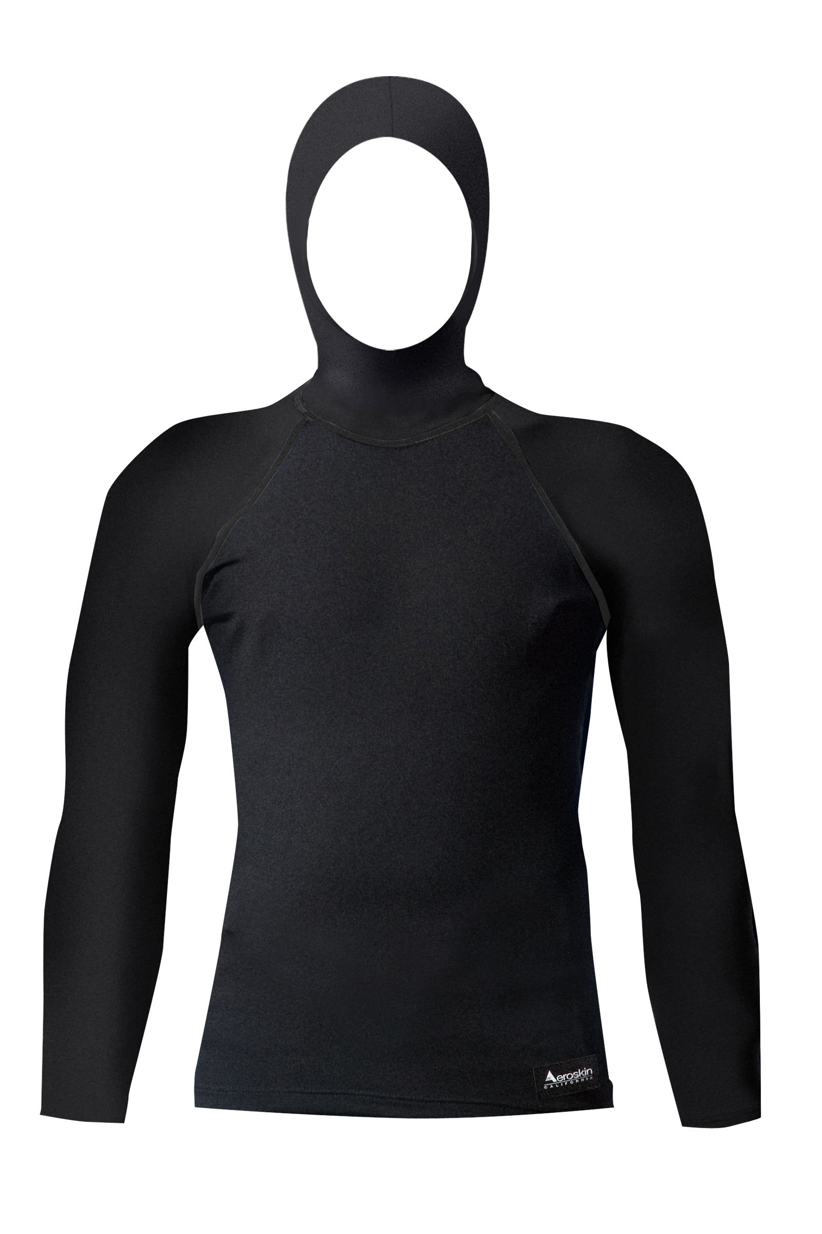 P351 Raglan Long Sleeve Vest Hood (Unisex)-Top-wetsuit, diver, sharkskin, snorkeling gear, watersports equipment, diving fins, snorkeling mask, ocean reef, Garmin G1