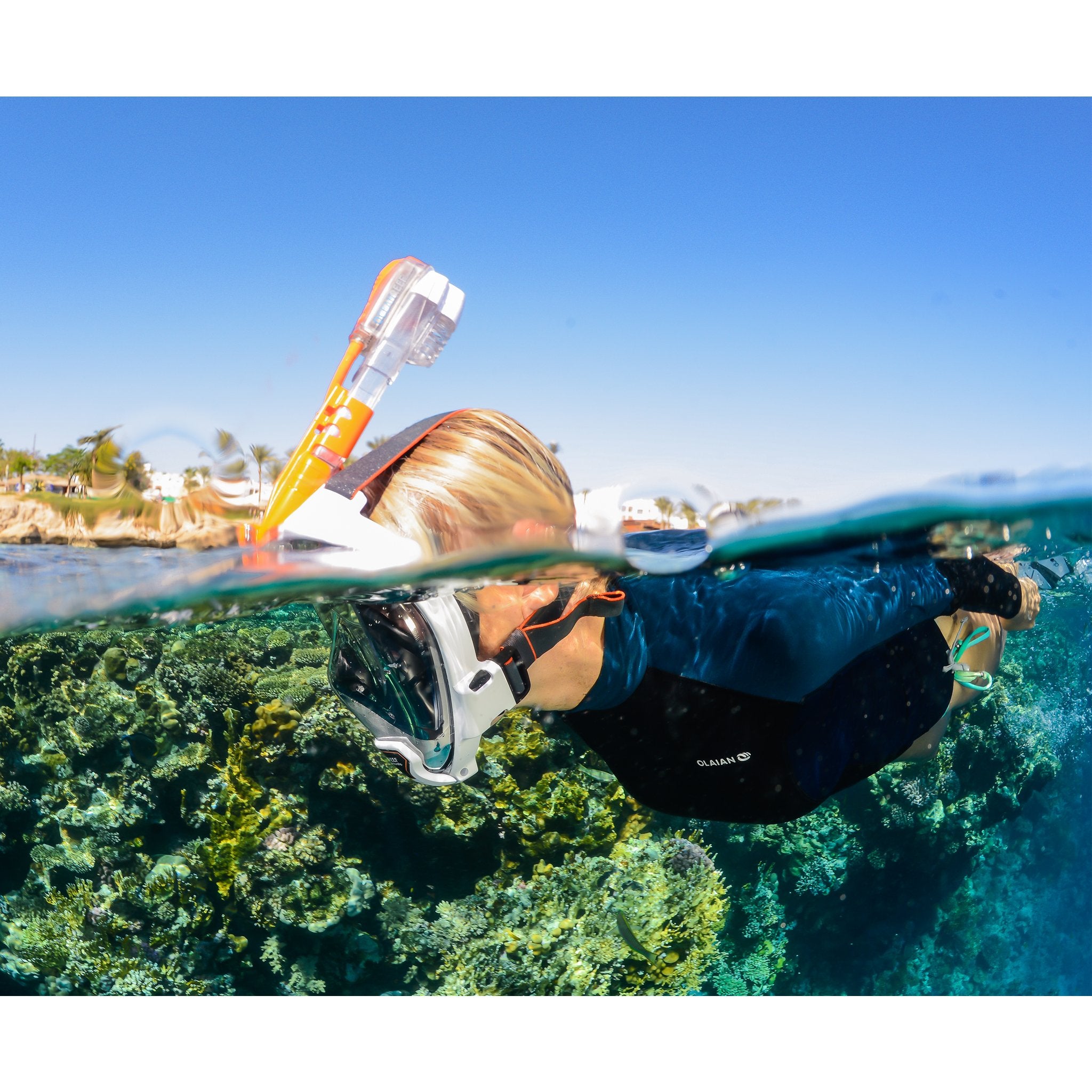 ARIA JR Snorkeling Mask-Snorkeling Masks-wetsuit, diver, sharkskin, snorkeling gear, watersports equipment, diving fins, snorkeling mask, ocean reef, Garmin G1